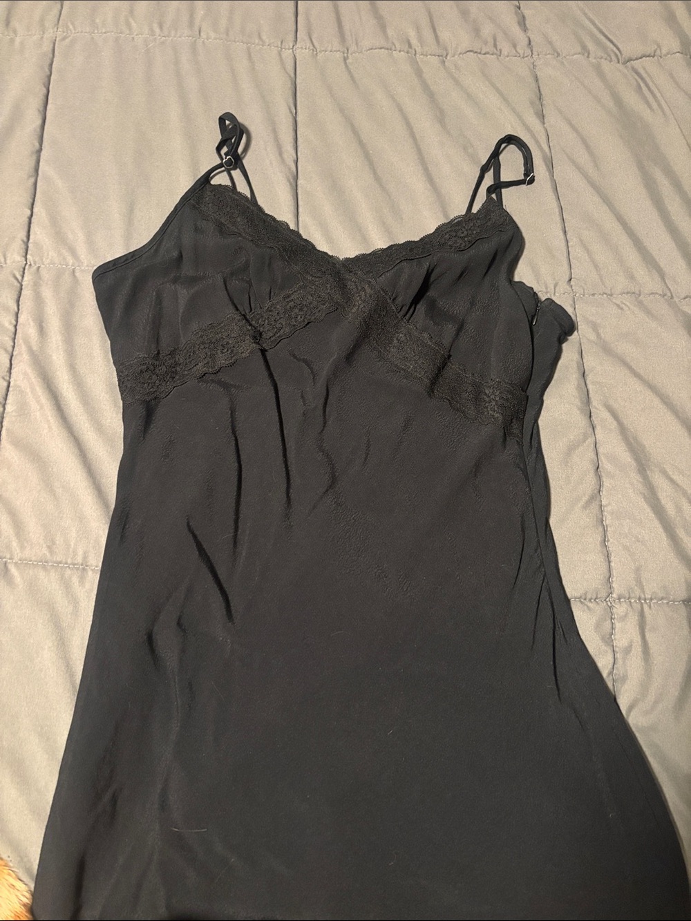 Forever 21 Black Lace Trim Slip Chemise